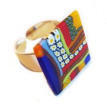 Anello Vetro di Murano Millefiori