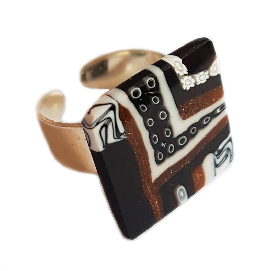 Murano glass square Ring
