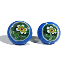 Millefiori aretes vidrio de Murano