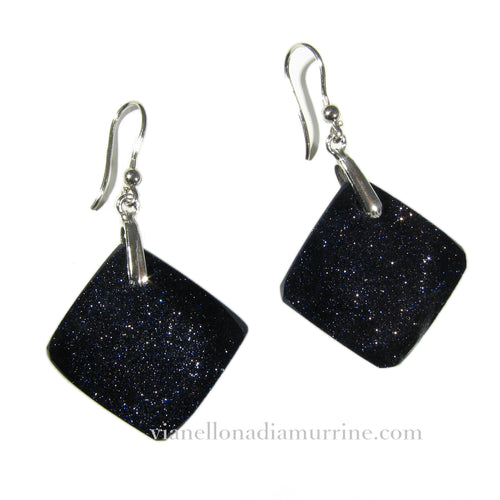 Murano glass square earrings
