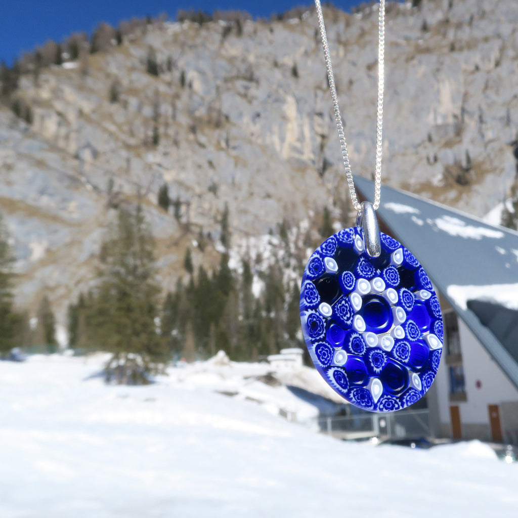 Fiore In Vetro Di Murano Blu Cobalto Con Sfumature Multicolore 1 920x920 - Foto 4