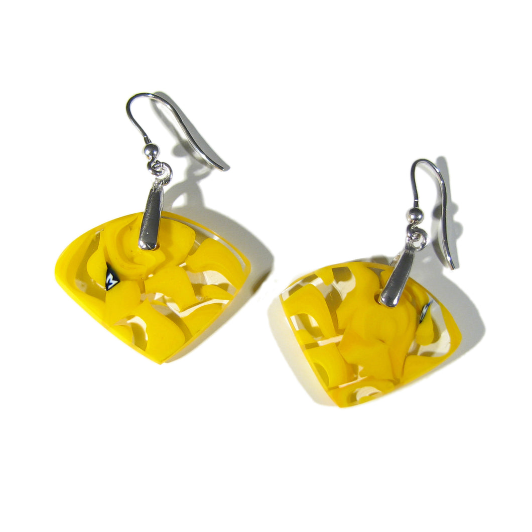 yellow glass earrings