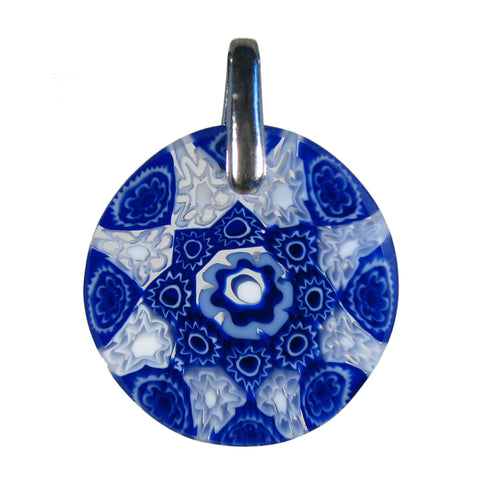 Blue Murrina Millefiori Murano glass pendant (15) ⌀ 22 mm