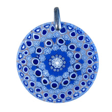 Light blue Murrina Millefiori Murano glass round pendant (27) ⌀ 37 mm