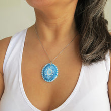 aquamarine glass necklace