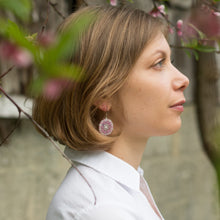 pink glass earrings
